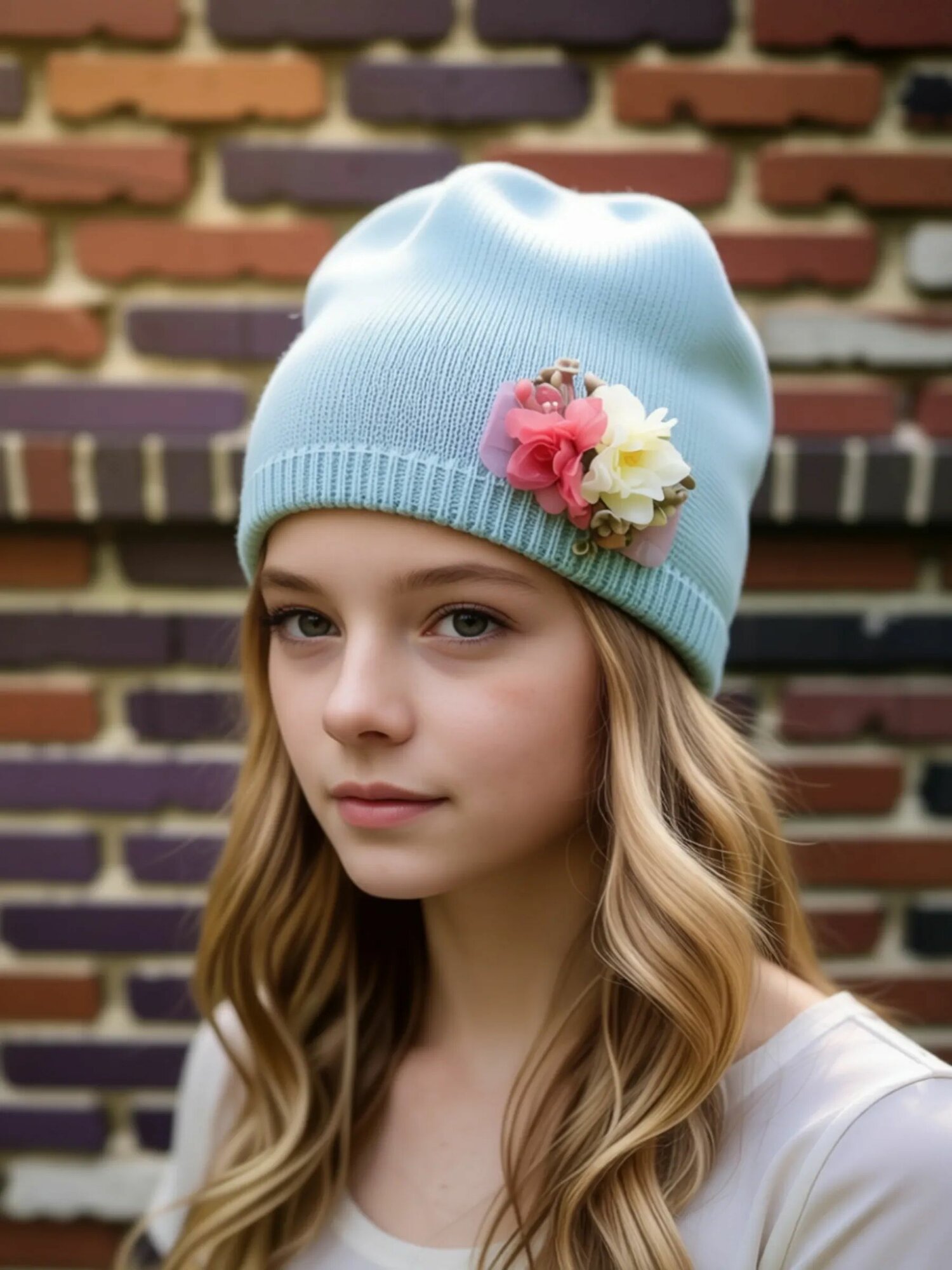 Шапка-бини Андерсен Весна-лето 2024 для девочек, размер 48-50, мятный — фото 1