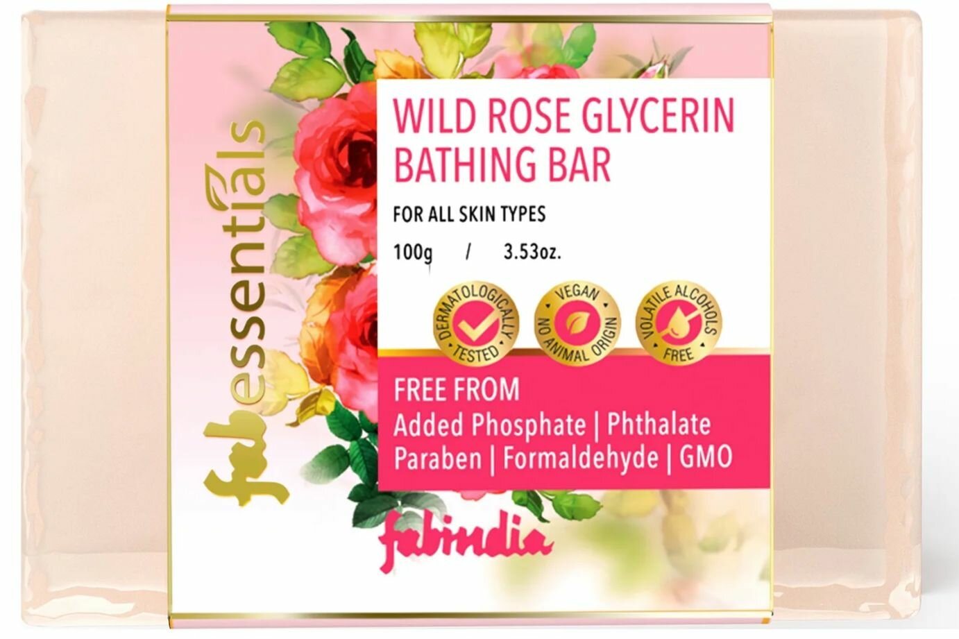 Мыло глицериновое дикая роза Fabessentials Bathing Bar 100 г