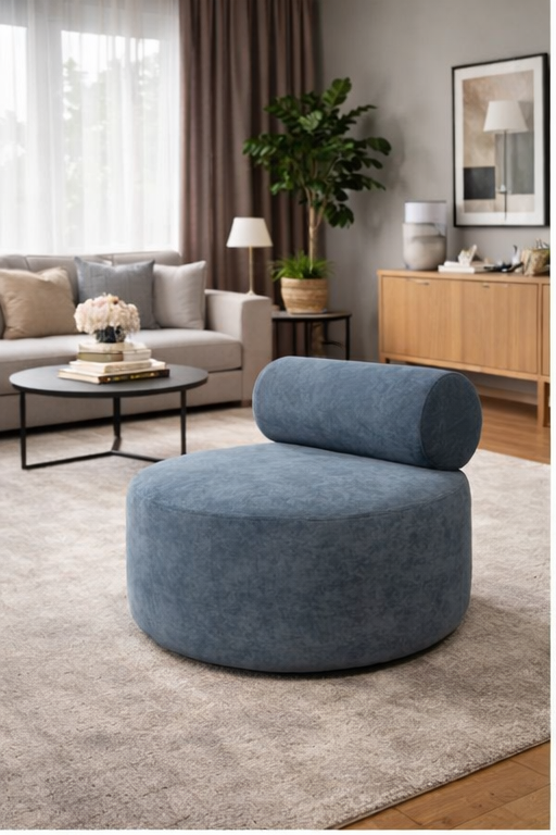 Дизайнерский пуф со спинкой, мягкий интерьерный пуф для гостиной и спальни, велюр премиум