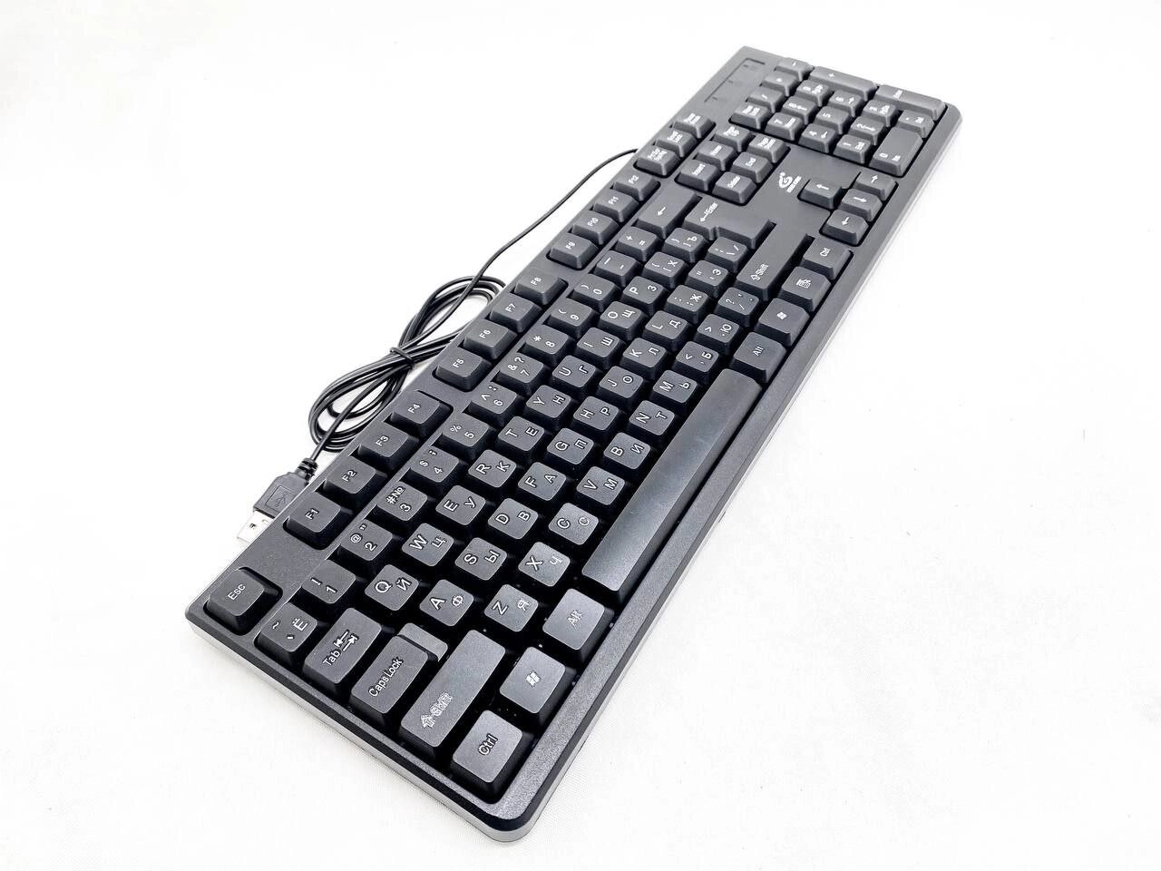 Клавиатура игровая Fire Cam EK1, с мышью, проводная, подсветка, USB, черная