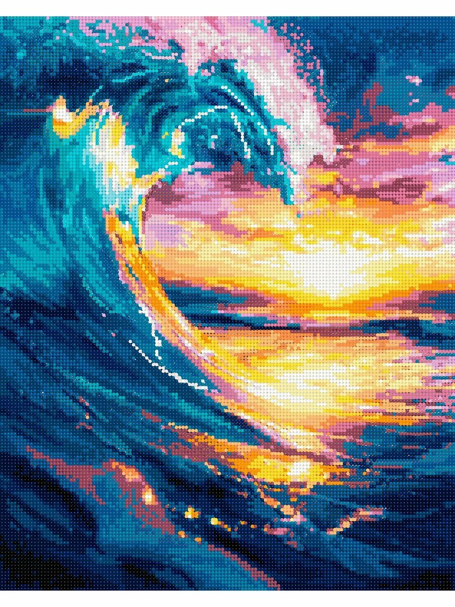 Алмазная мозаика на подрамнике 40х50 см "Волна" — фото 1