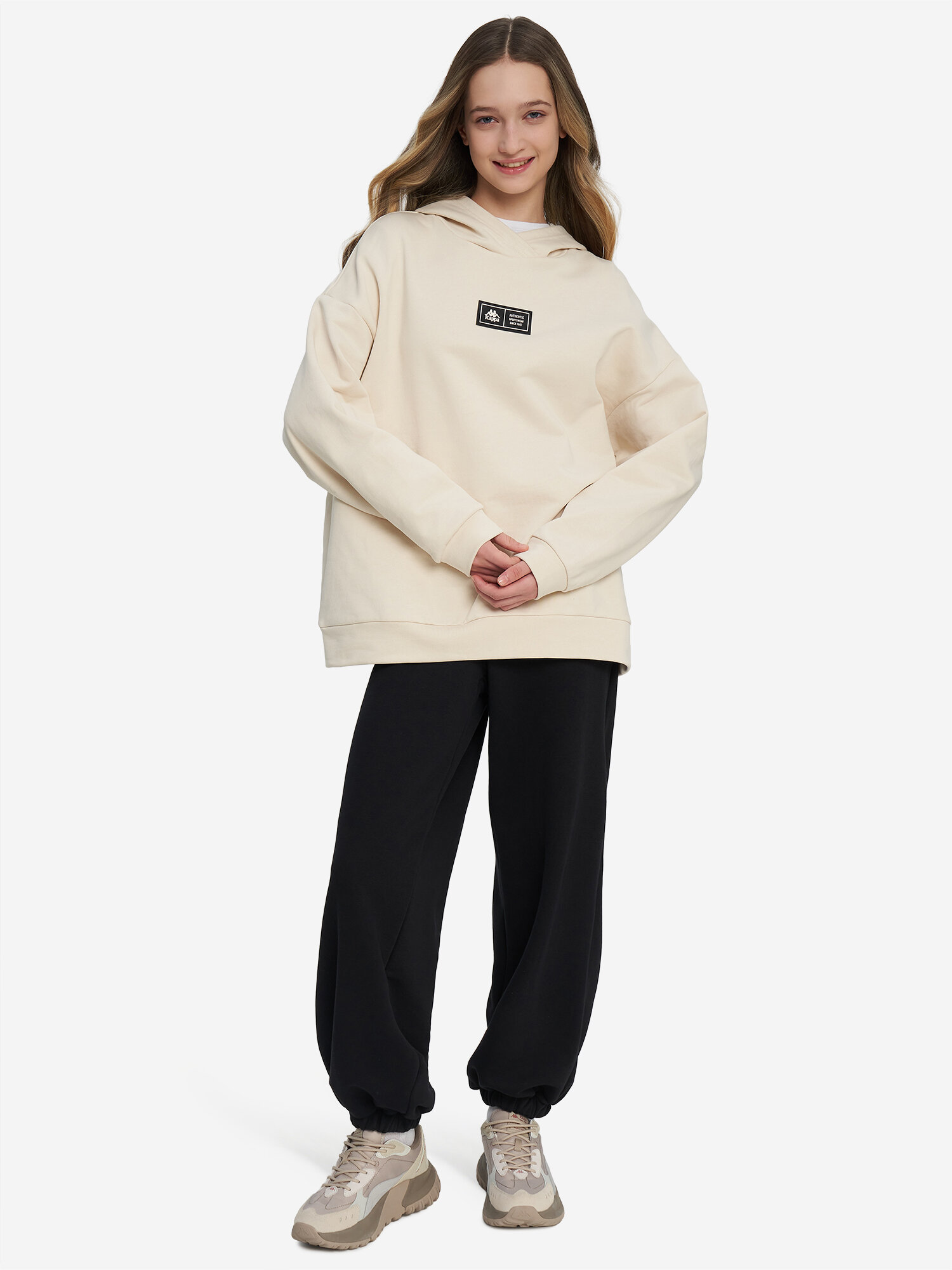 Худи Kappa, размер 158-164, светло-бежевый — фото 1