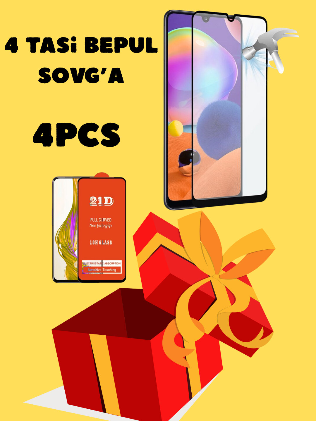 Защитное стекло 21D для Xiaomi Redmi Note 9/Note 9S, прозрачное, с рамкой, белое