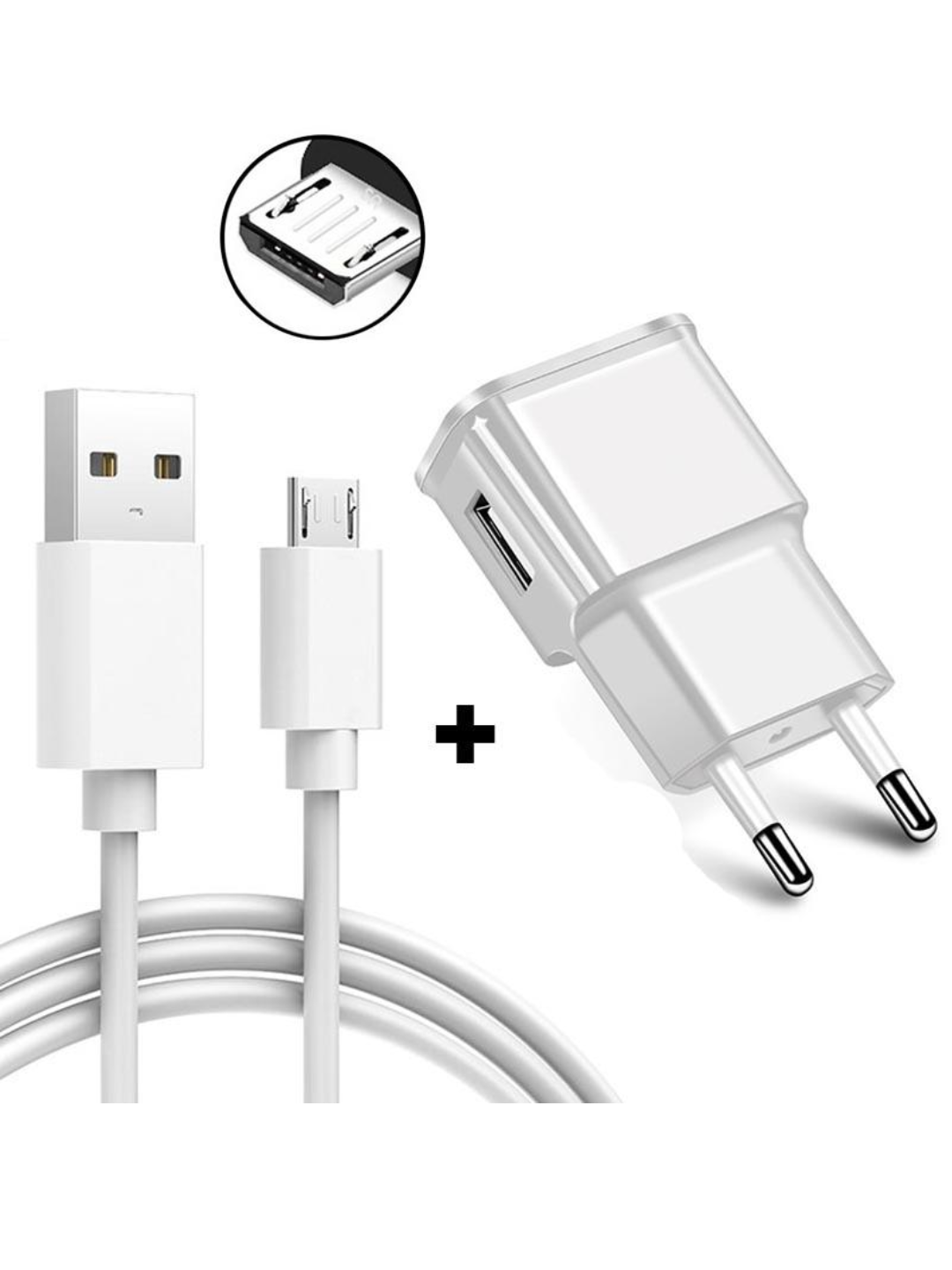 Зарядное устройство для телефонов с кабелем Usb 2.0 Micro-B, — фото 1