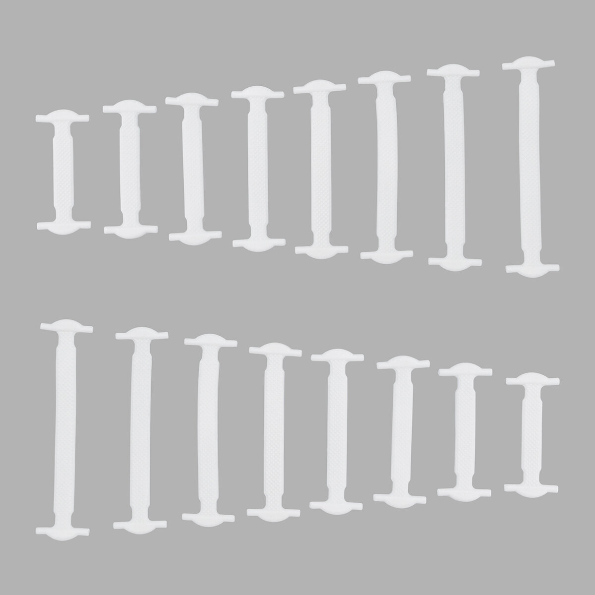 LH-077, LH-082 Силиконовые эластичные шнурки для обуви 16 шт. (белый)