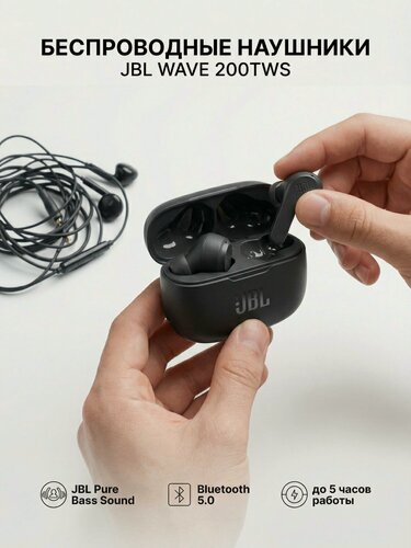 Изображение товара Беспроводные наушники JBL Wave 200TWS черный EU