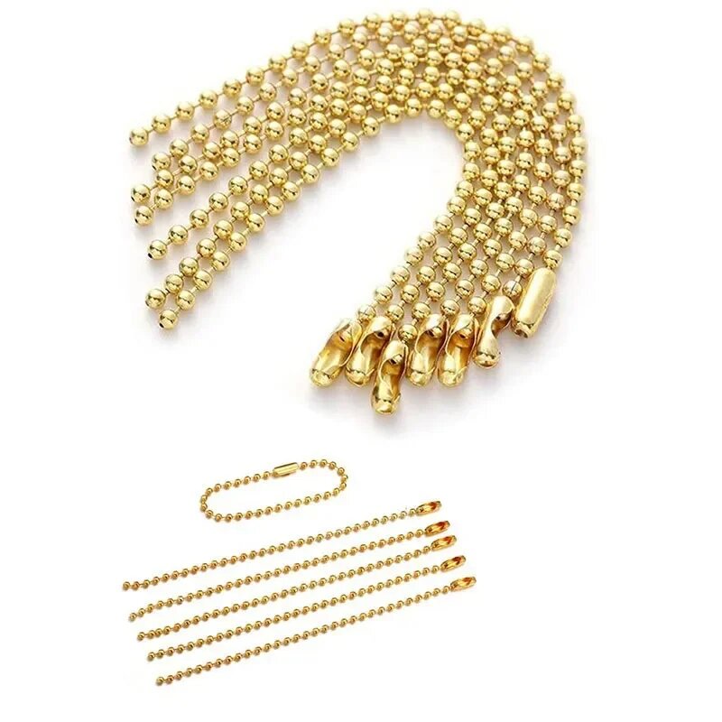 Металлические шариковые цепочки для бижутерии 10pcs, gold