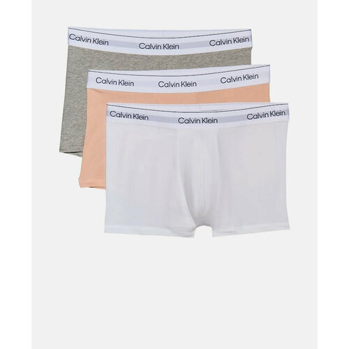 фото Трусы calvin klein icon trunk 3 pack, комплект из 3 шт., размер xl, серый, белый