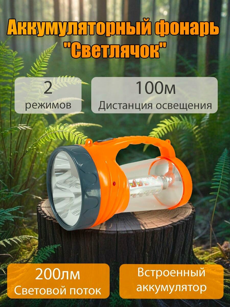 Фонарь "Красная Цена" RED 324 "Светлячок" аккум, 3LED 1W+кемпинг 24SMD