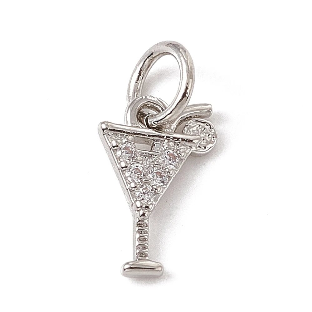 Шарм Martini с цирконием, Platinum, 10 шт.
