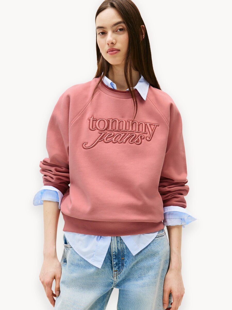 Свитшот Tommy Jeans, размер XL, , розовый
