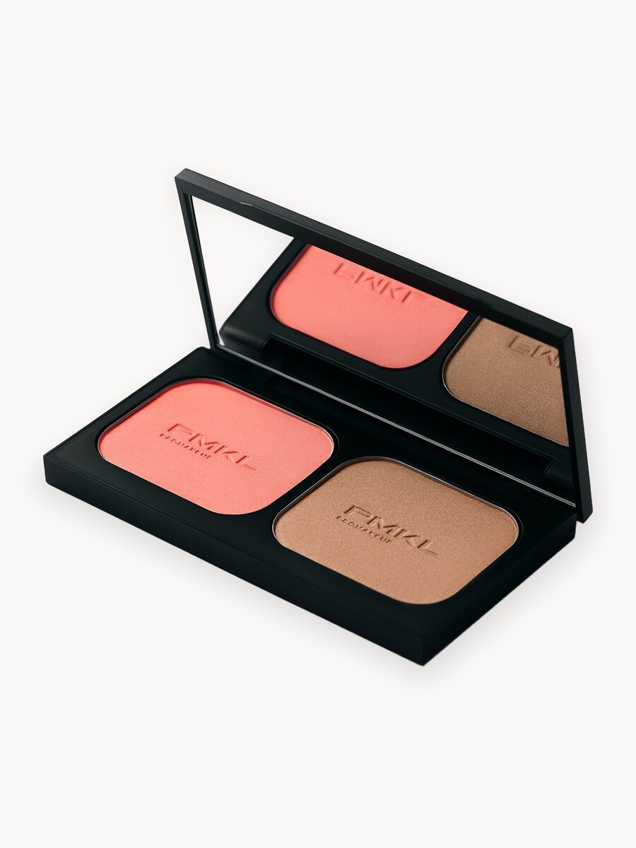 PMKL SUNSET face palette #02 коралловые румяна и темный бронзер