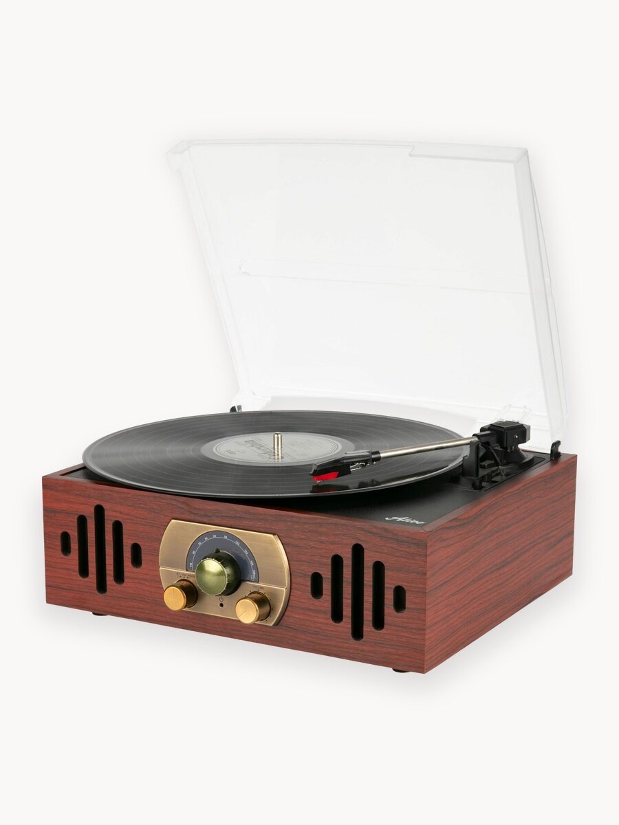 Виниловый проигрыватель Alive Audio QUATTRO LP Wood с FM-радио