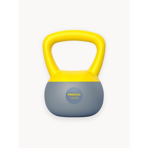 Гиря мягкая 12 кг PROIRON для фитнеса и спорта, серо-зеленая