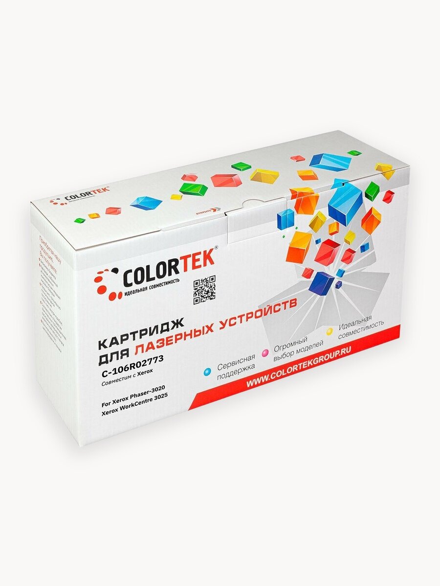 Картридж лазерный Colortek 106R02773 черный для принтеров Xerox Phaser 3020/WorkCentre 3025 ресурсом не менее 1 500 страниц