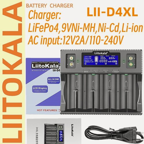 Изображение товара LiitoKala Lii-D4XL универсальный интеллектуальный зарядник для аккумуляторов