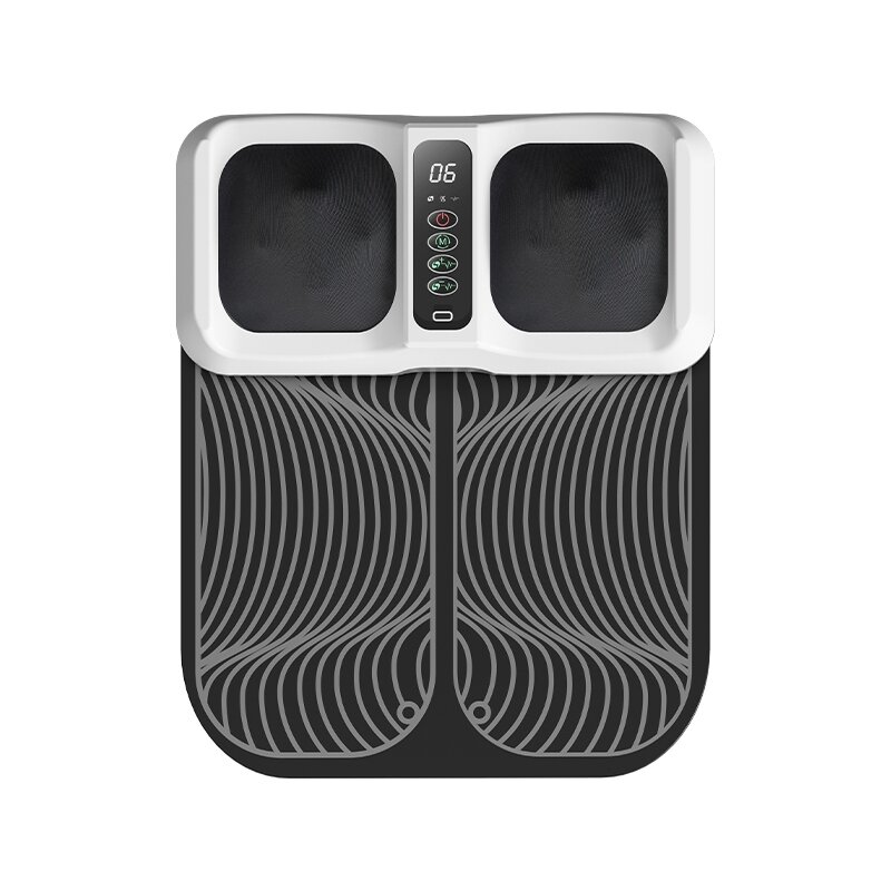 Электрический массажёр для ног EMS с подогревом и Shiatsu, роликовый, аккумуляторный