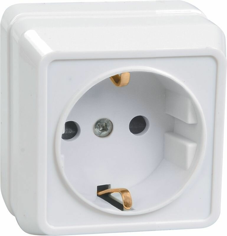 Розетка 1-м ОП Октава РС20-3-ОБ 16А IP20 с заземл. бел. GENERICA ERO11-K01-16-DC