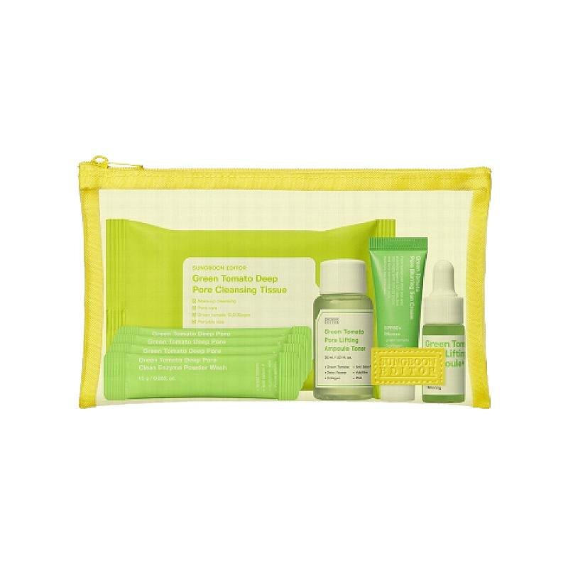 Набор косметический Sungboon Editor, для лица, зеленый томат, в косметичке — фото 1