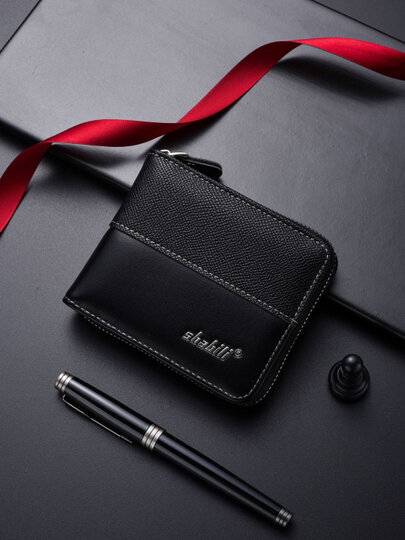 Кошелек , фактура зернистая, черный — фото 1