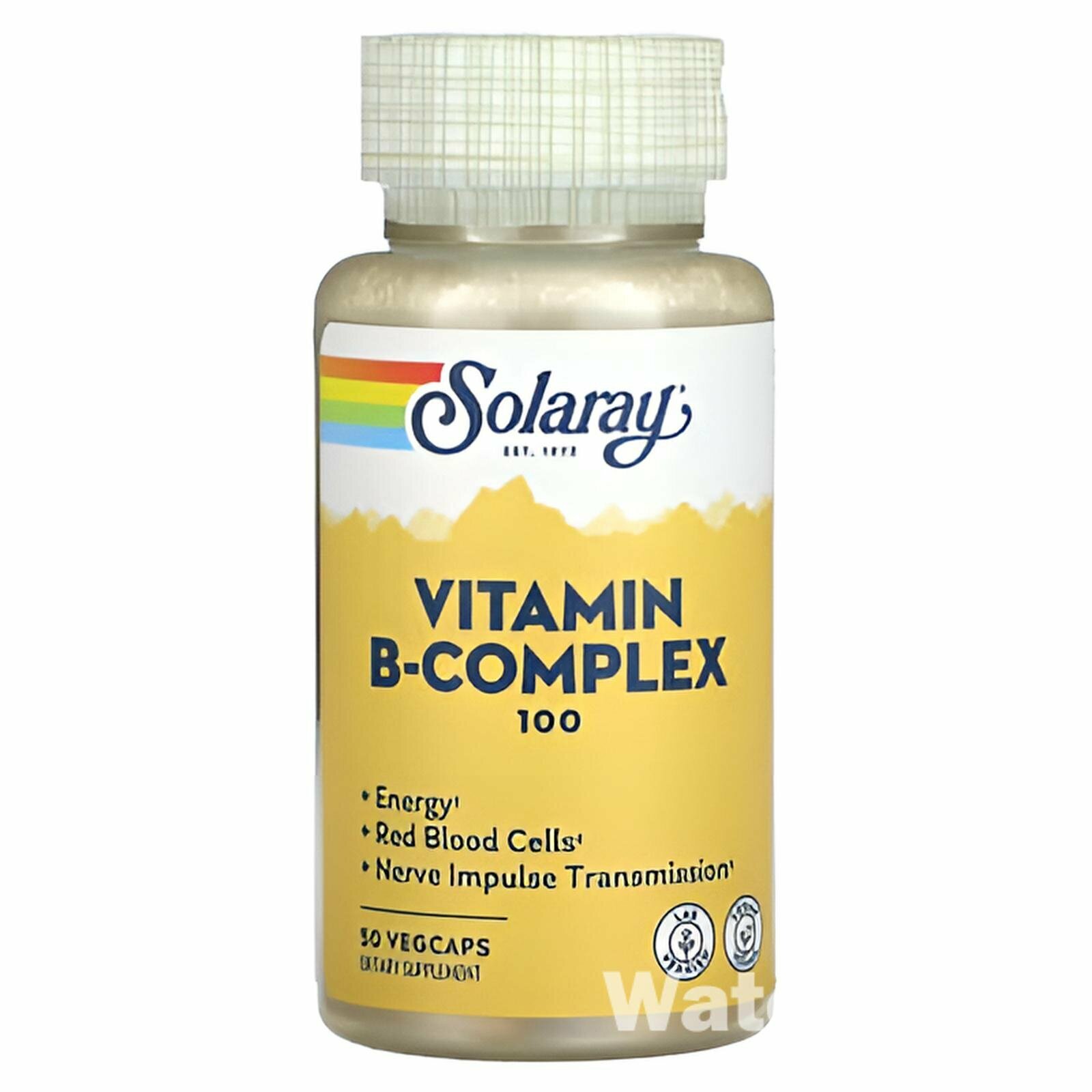Комплекс витаминов Solaray Vitamin B Complex, 100 мг, нейтральный вкус, 50 капсул