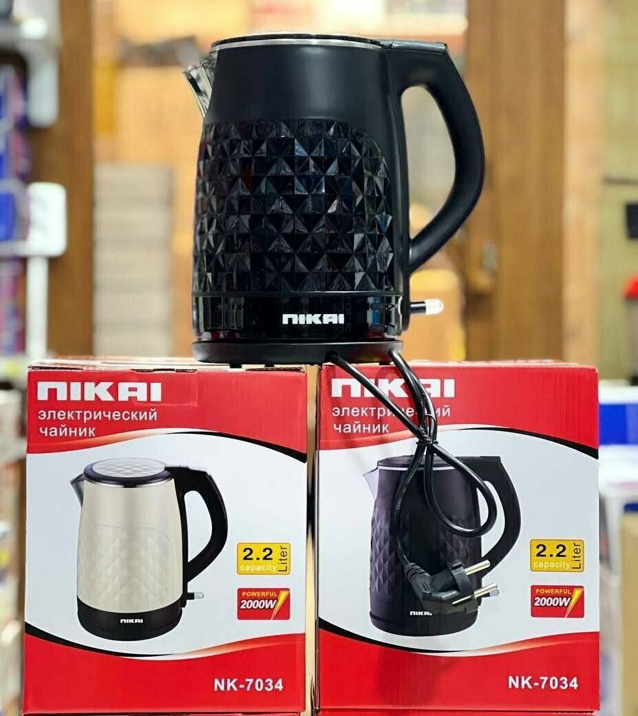 Чайник электрический TEFAL NIKAI NK-7034, 2.2 л, 2000 Вт, неприлипающее покрытие