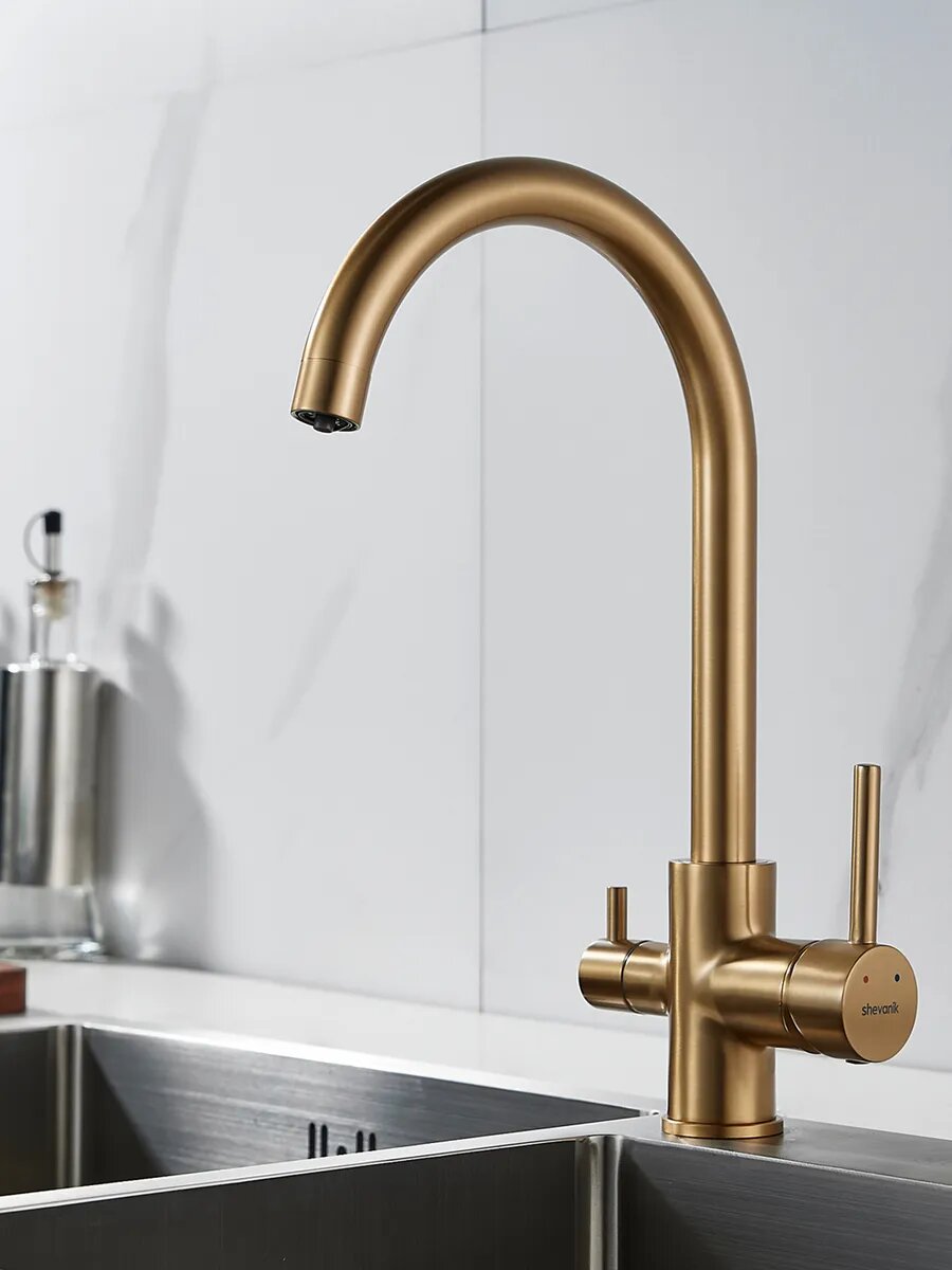 Высокий смеситель для кухни с фильтром для воды Shevanik S128G