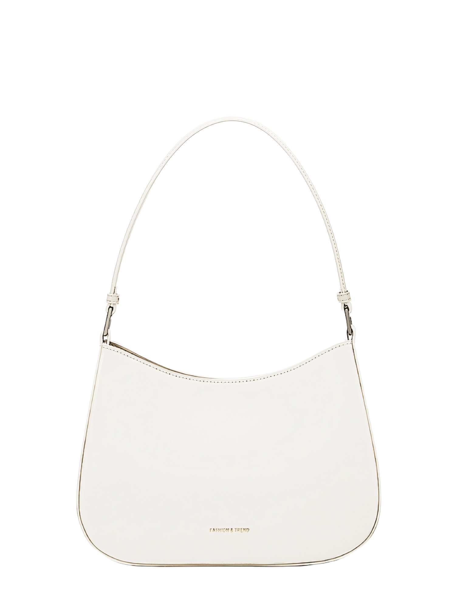 Сумка багет  из натуральной кожи, фактура гладкая, белый — фото 1