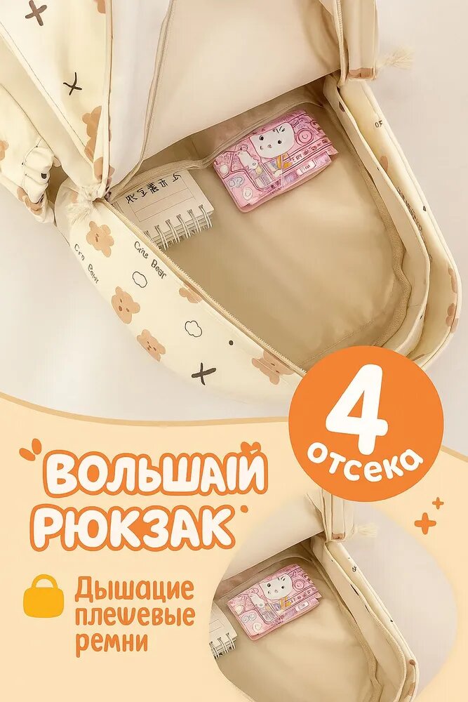 Рюкзак с милым рисунком для школы, водонепроницаемый, для девочек — фото 1