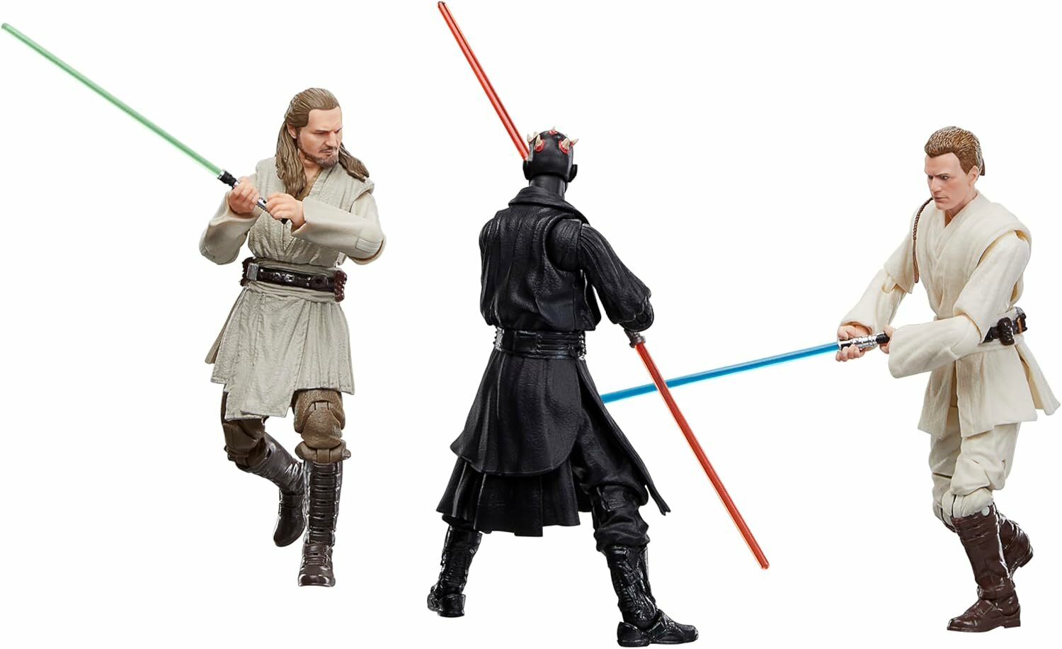 Star Wars Black Series Phantom Menace 3-Pack Qui-Gon Maul Obi-Wan 6" мечи window box