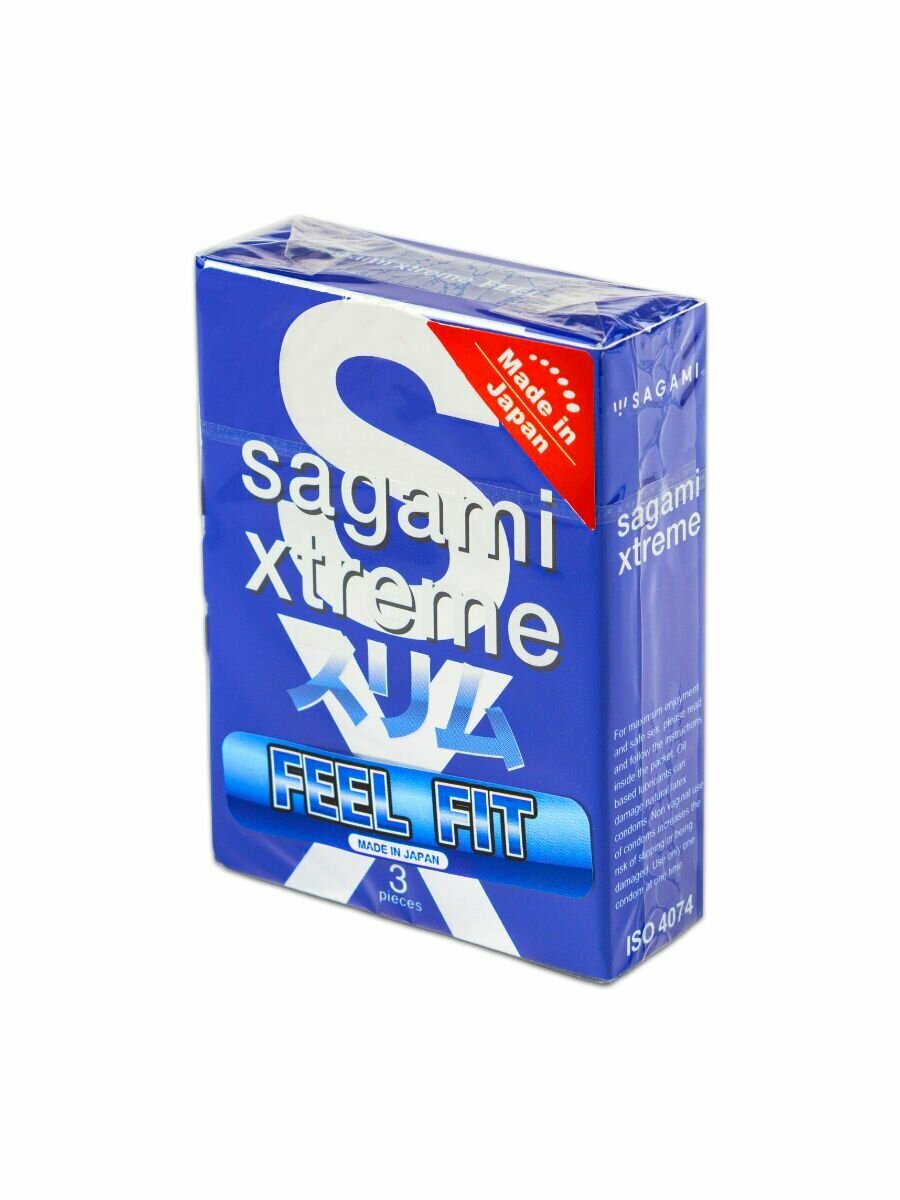 Презервативы Sagami Xtreme FEEL FIT 3 шт. ультратонкие, реалистичная 3D-форма