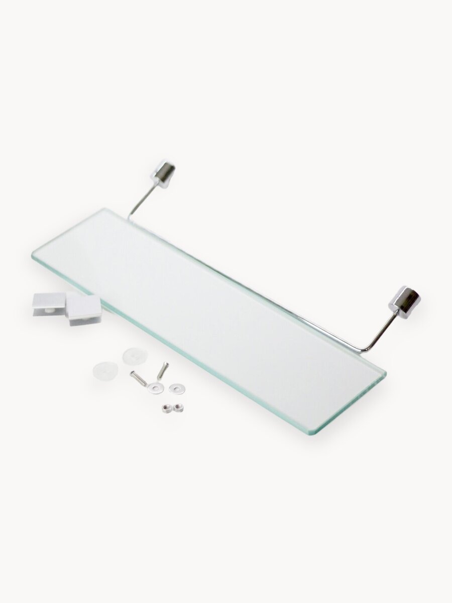 Полка для душевой кабины стеклянная Z-PS1, хром, 1 уровень, 30 см