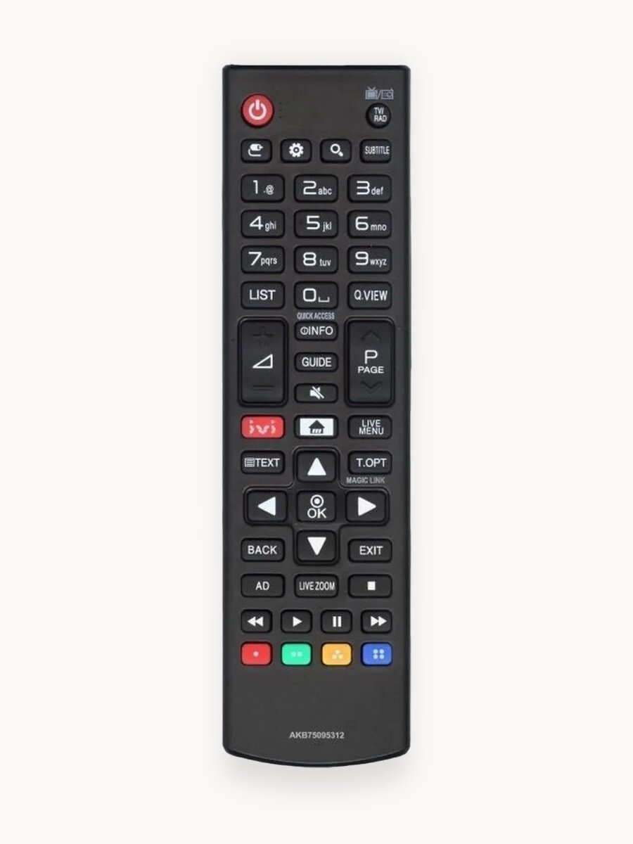 Пульт универсальный для телевизоров LG AKB75095312 (AKB75675303) HLG425, ИК, 2хАА