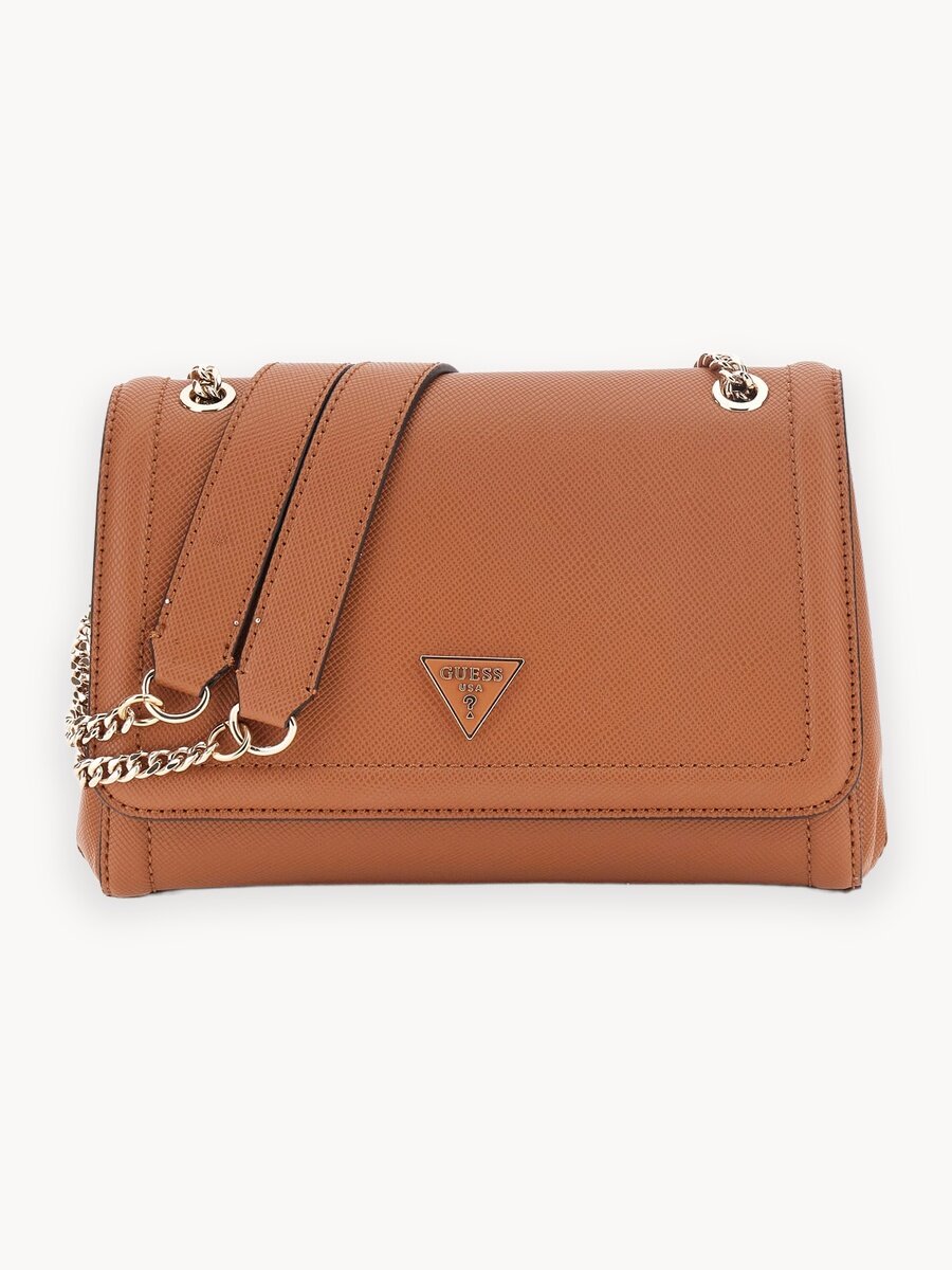 Сумка кросс-боди GUESS, фактура рельефная, матовая, коричневый