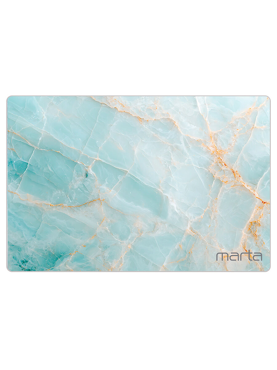 Доска разделочная гладкая MARTA MT-3740 бирюзовый мрамор 20х30 см