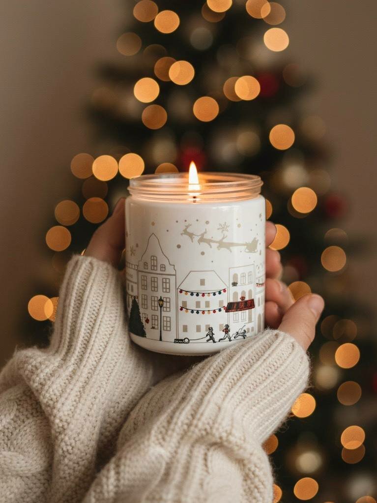 Декоративная свеча интерьерная светодиодная LED в банке ароматическая — фото 1