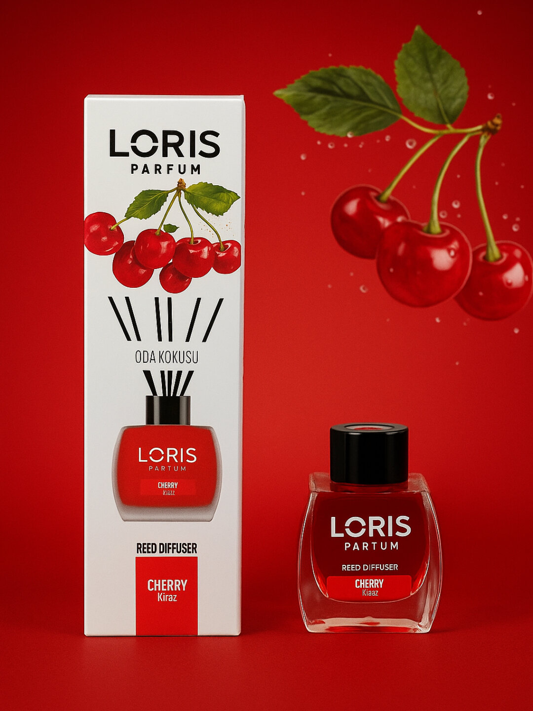 Диффузор для дома и офиса освежители воздуха вишня с различными ароматами Loris 120мл