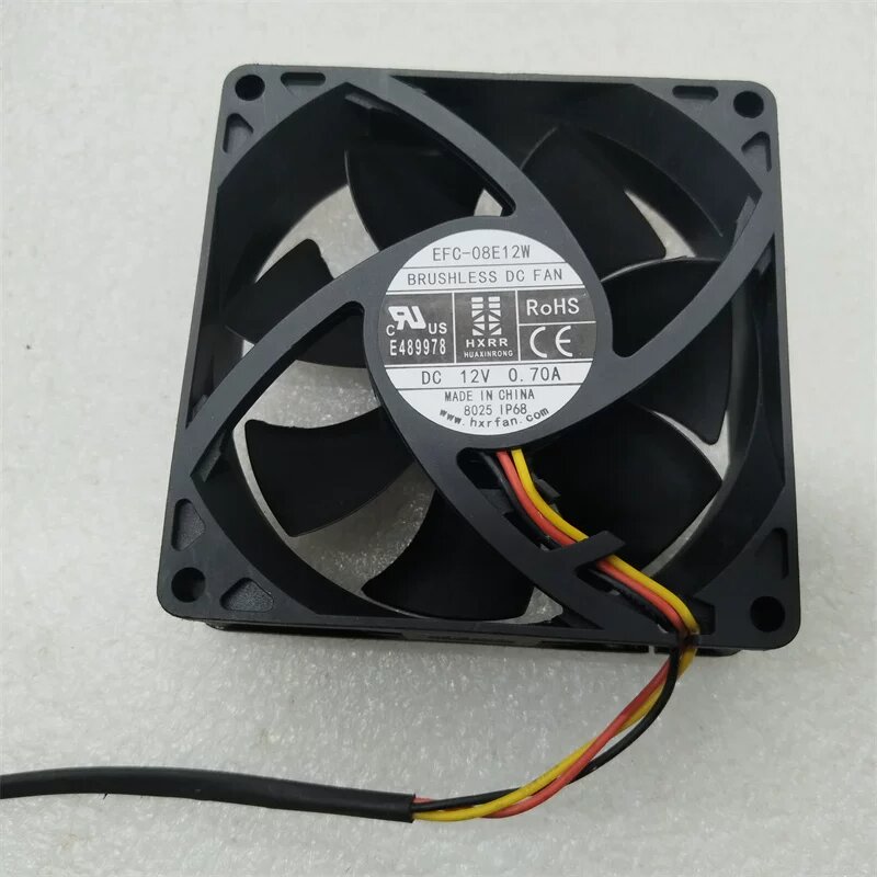 12V DC Вентилятор Модель EFC-08E12W с 8mAh Размером Лопастей для Охлаждения Компьютера
