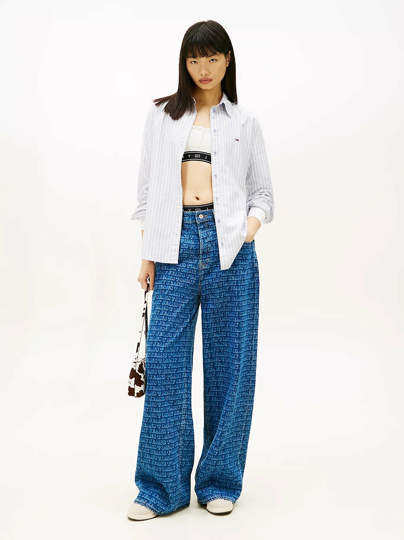 Рубашка Tommy Jeans, размер L, голубой — фото 1