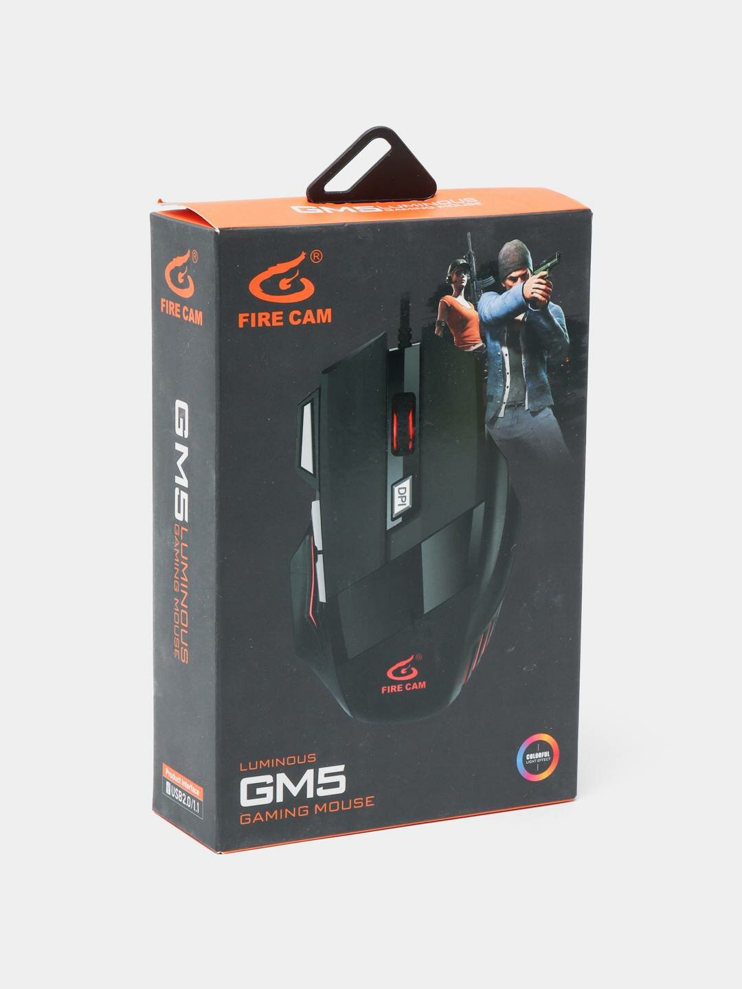Игровая мышь Fire Cam GMS Luminous, проводная USB, RGB-подсветка, кнопка DPI