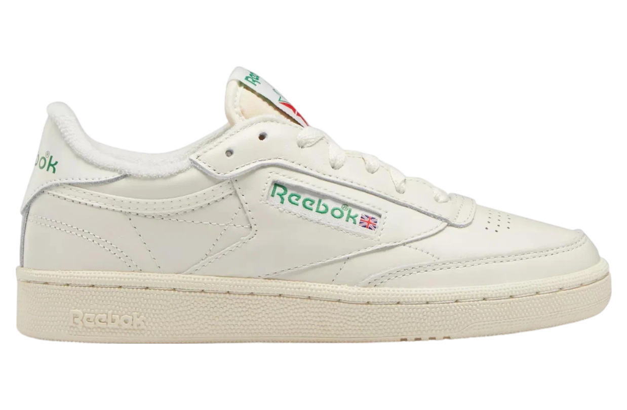 Кеды Reebok Club C 85 Vintage, размер 8,5 US, белый/зеленый