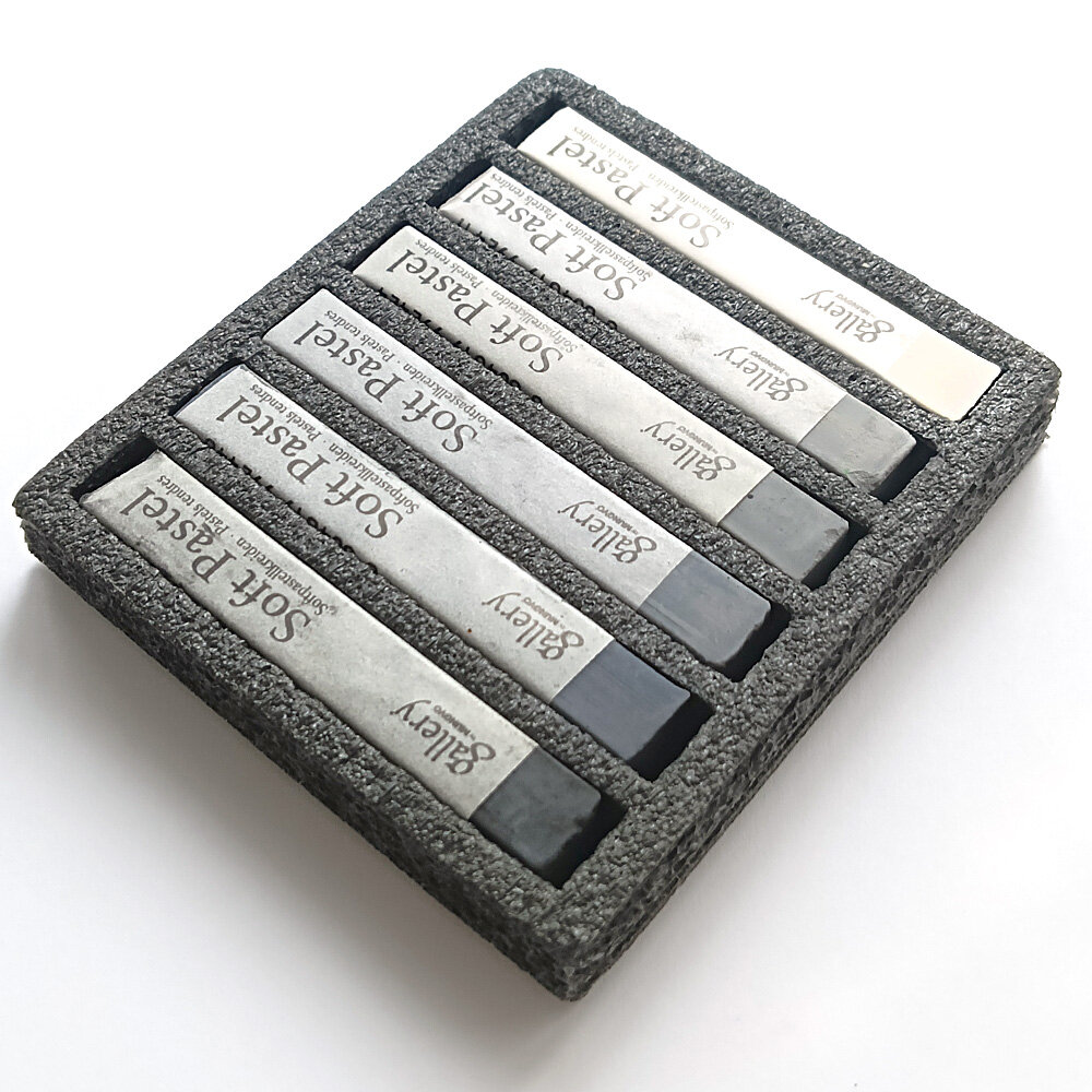 Пастель сухая мягкая Mungyo Gallery , Набор "MakeFlowers Оттенки серого", 6 мелков