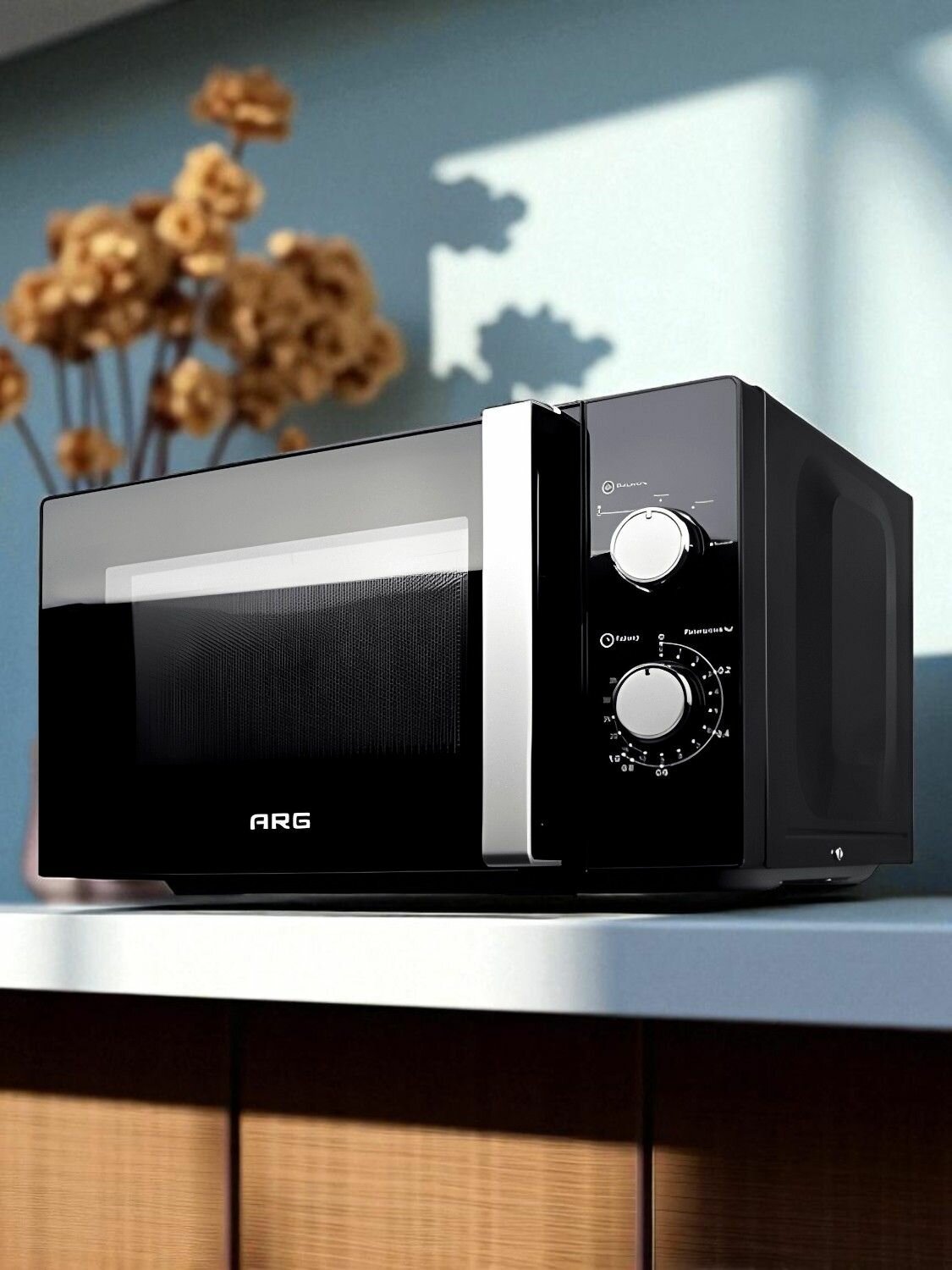 Микроволновая печь ARG MS-2021M, 20 л, 25.5 см, 5 автоматических программ, 700 Вт, черный — фото 1