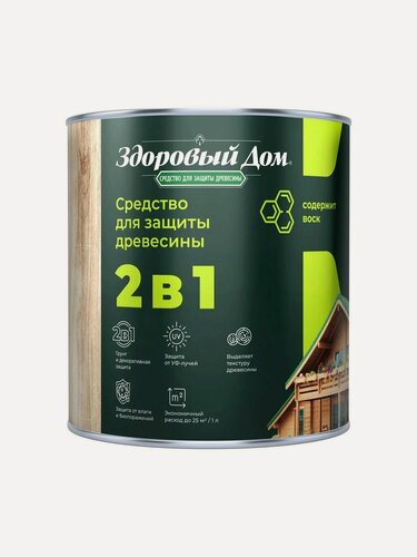Изображение товара Пропитка для дерева быстросохнущая, для внутренних и наружных работ, 0,8 л, Тик