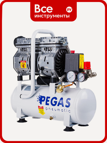 Изображение товара Малошумный компрессор Pegas pneumatic PG-601 безмасляный 6615, из сверхтвердого, комфортной рабочей среды