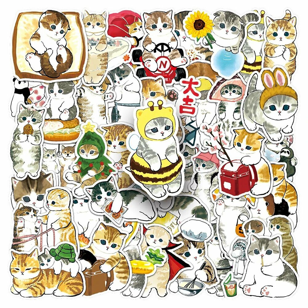Наклейки с котиками Rspctou 30PCS