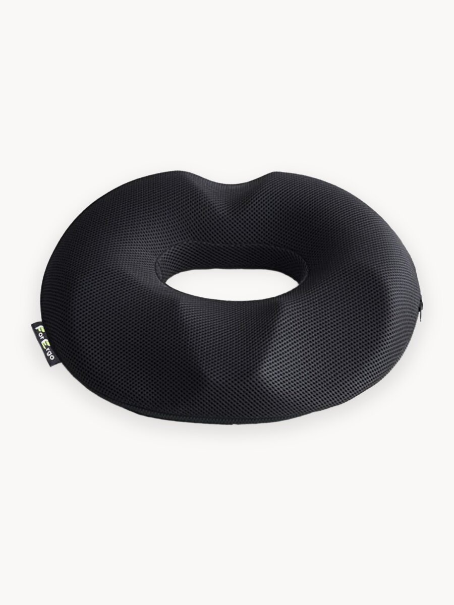 Подушка на стул для сидения "Пончик" с эффектом памяти от геморроя, на кресло компьютерное, в машину