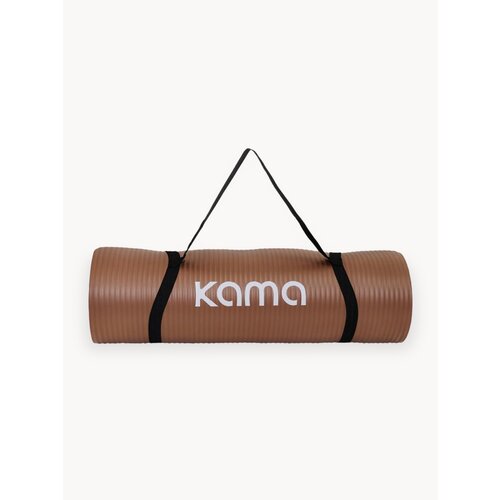 Коврик спортивный для фитнеса из NBR толстый, 183х61х1 см, кофейный, Kama