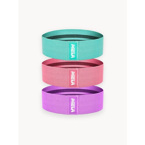 Резинки для фитнеса тканевые набор MELA, 3 шт (10 кг, 17кг, 25кг)