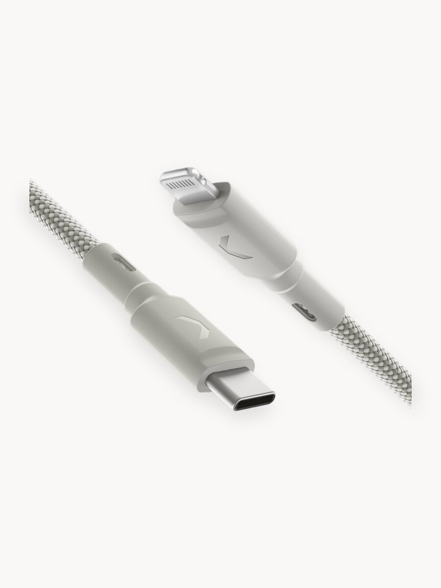 Кабель COMMO Range Cable USB-C — Lightning MFI, 2.2м, Светло-серый